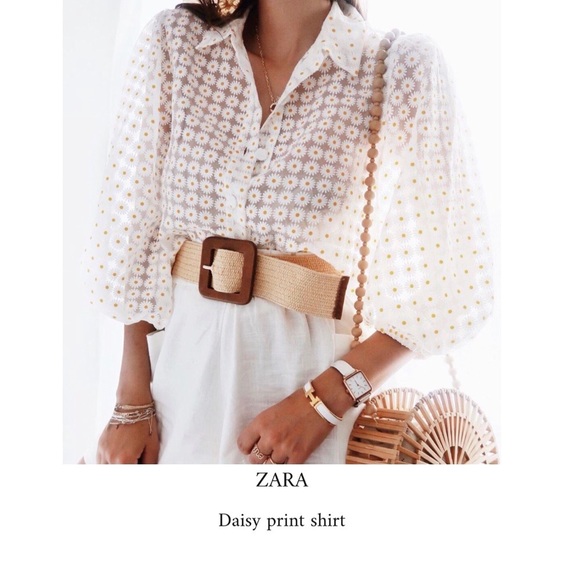 Gently worn Zara daisy blouse in size: xs - Picture 2 of 5